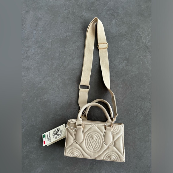 Valentino Orlandi Women's Quilted Crossbody Shoulder Hand Bag in Light Taupe NWT - Picture 8 of 12
